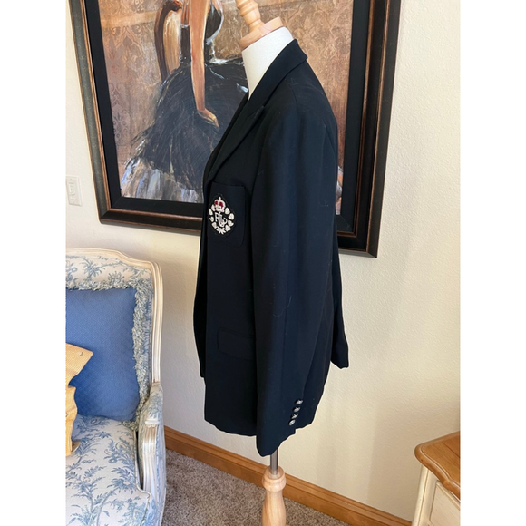 Women's Lauren Ralph Lauren Black Blazer with Silver Buttons, Size 14 - Picture 4 of 8